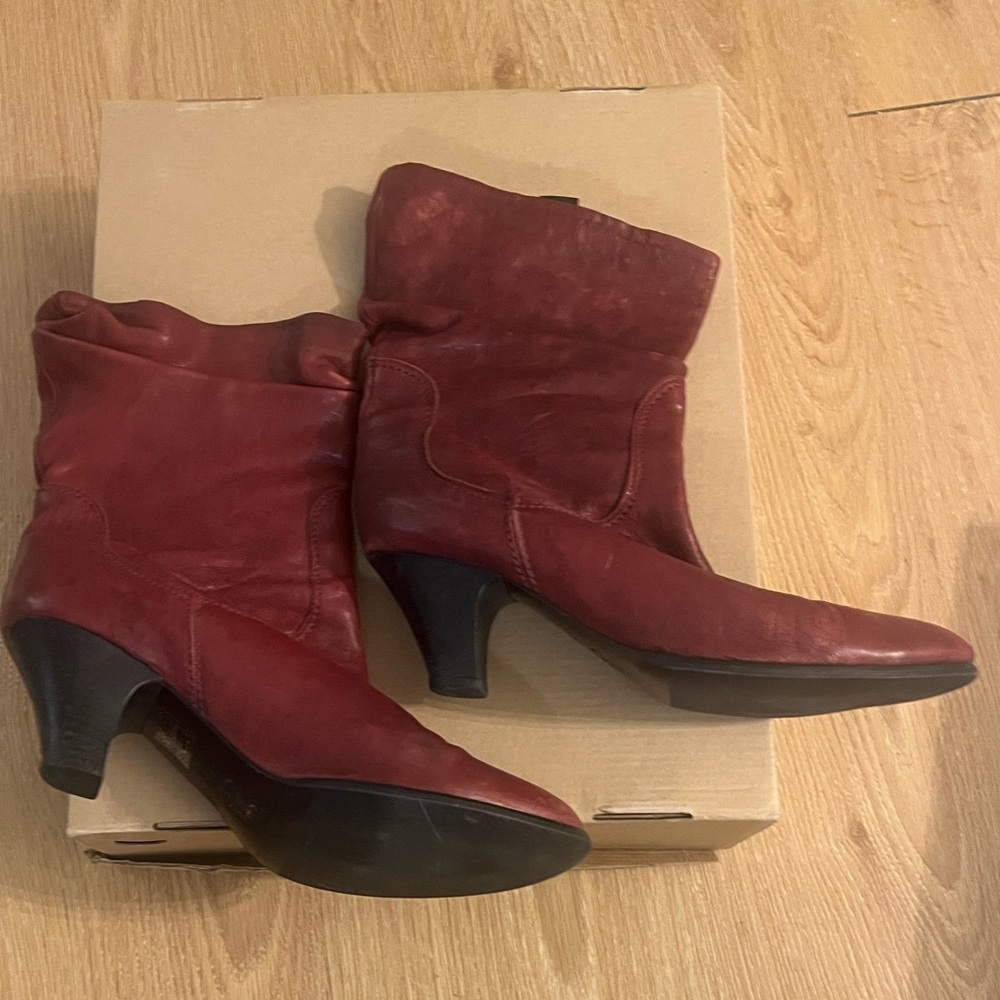 Genuine Leather Slouch Booties